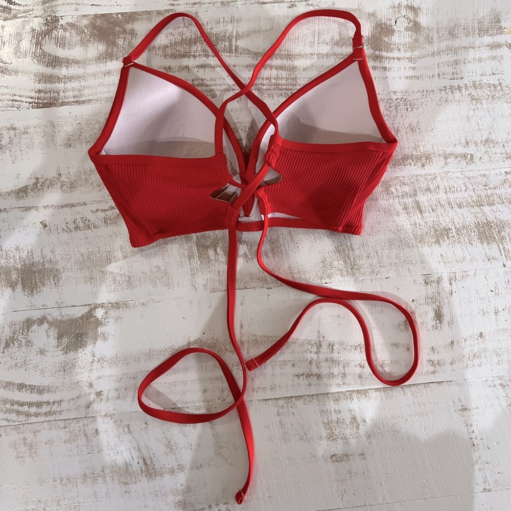 SOLD- Red Push Up Swimsuit Top
